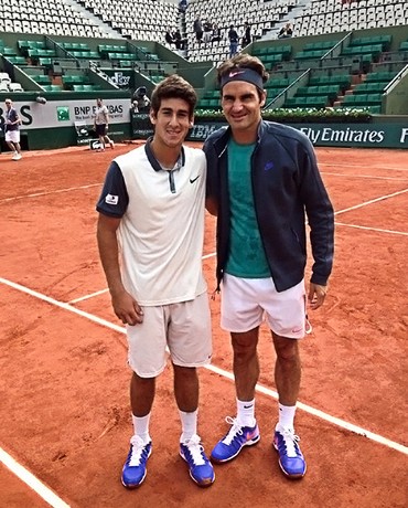 Orlando Luz e Roger Federer